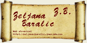 Željana Baralić vizit kartica